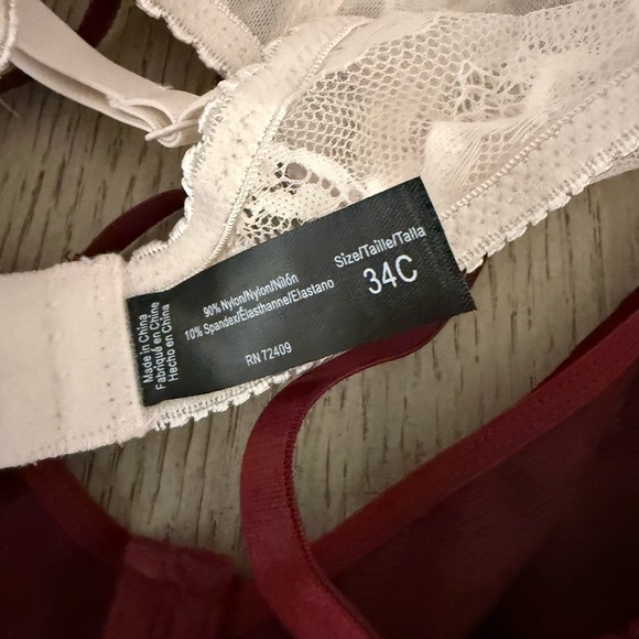 Rene Rofe Lace Bra Trio - Cream, Burgundy, Taupe - Picture 5 of 5